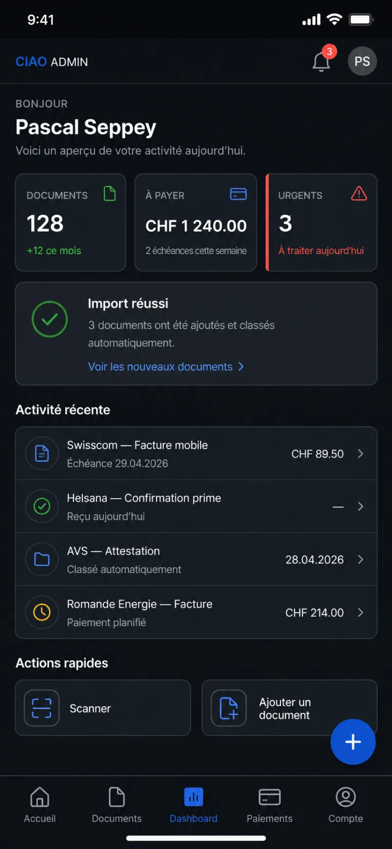 Multilingual dashboard for expats mobile